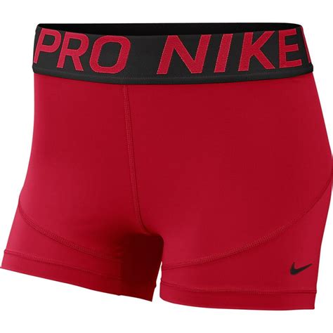 red nike pro shorts women